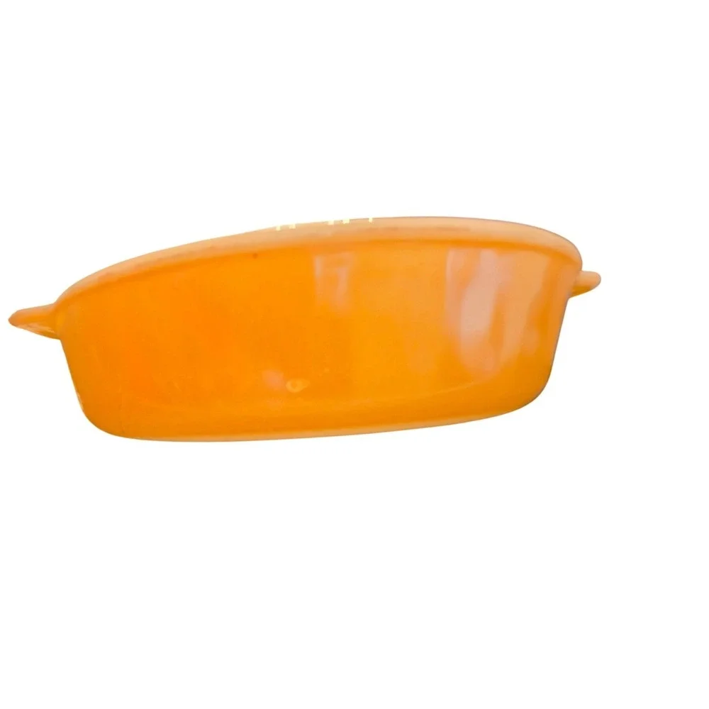 Vintage Fire-King Anchor Hocking Orange Luster Milk Glass 8in Casserole Dish 450